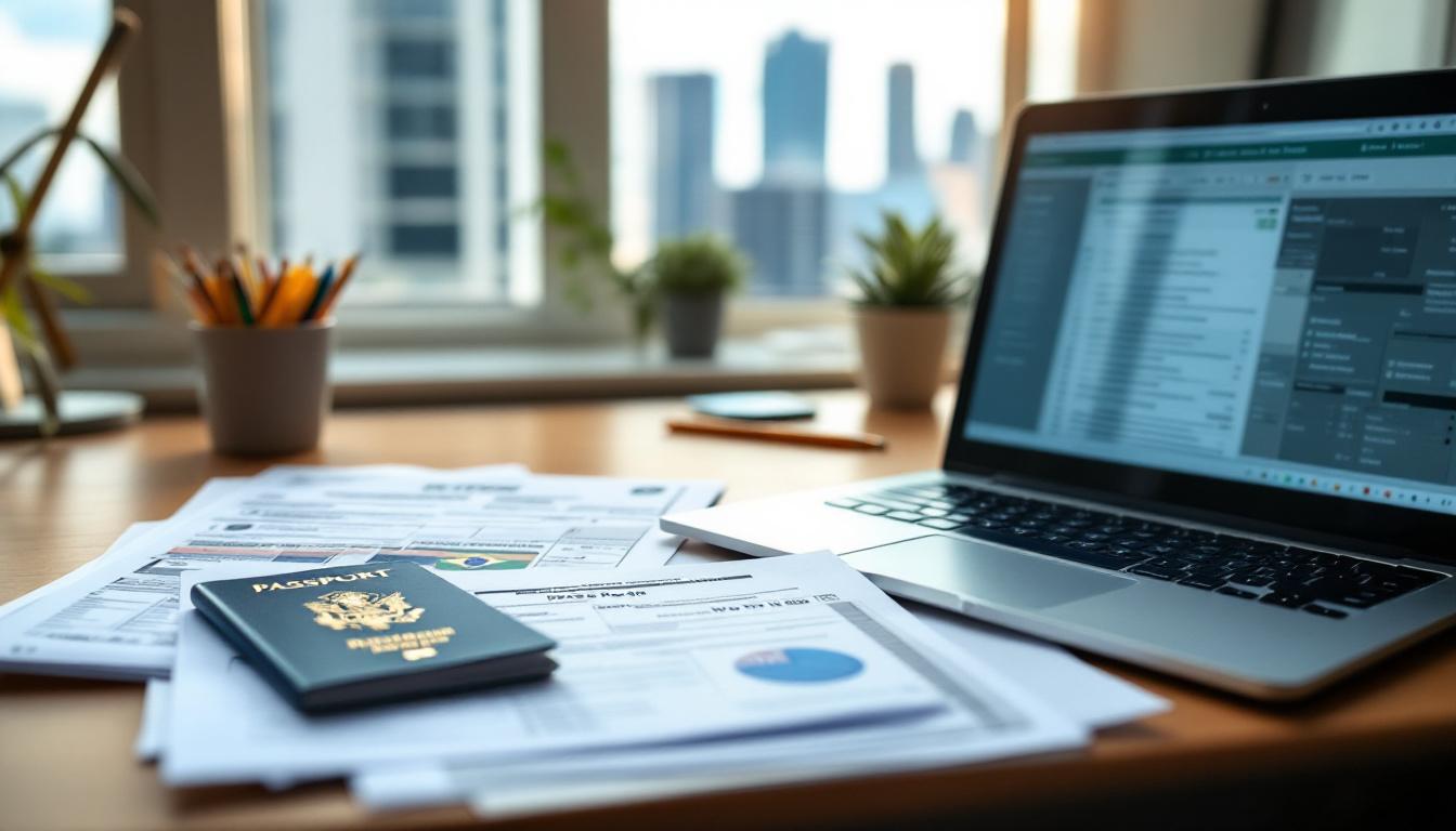 Brazilian expatriate in USA with tax forms and dual currency documents