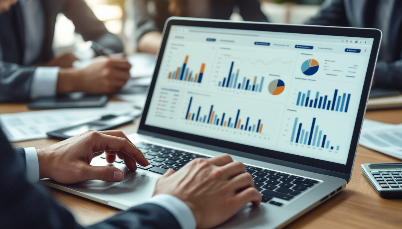 Empresário analisando relatórios financeiros em um escritório moderno. 1