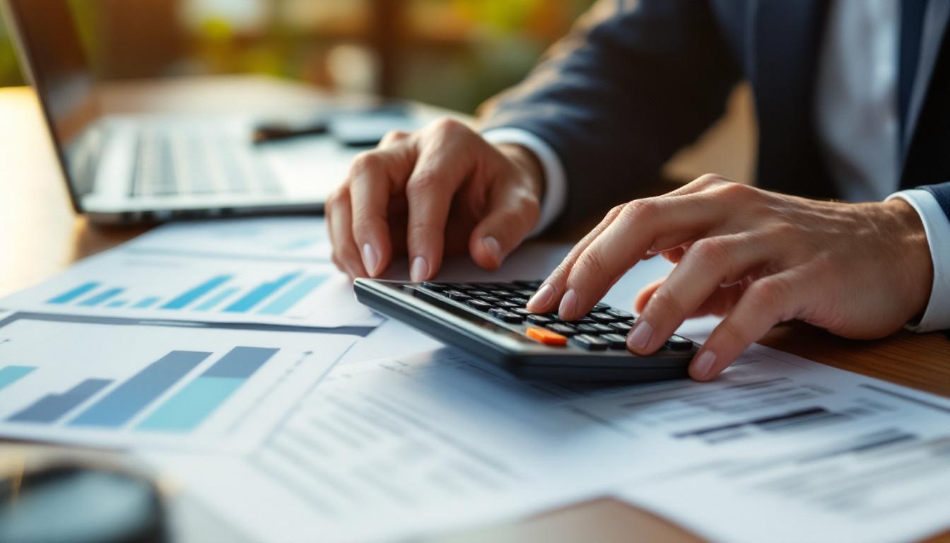 Profissionais discutindo relatórios financeiros em um escritório moderno. 2