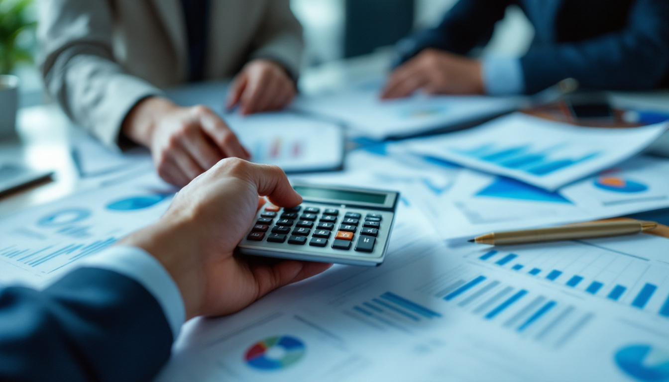 Empresário analisando relatórios financeiros em um escritório moderno. 1