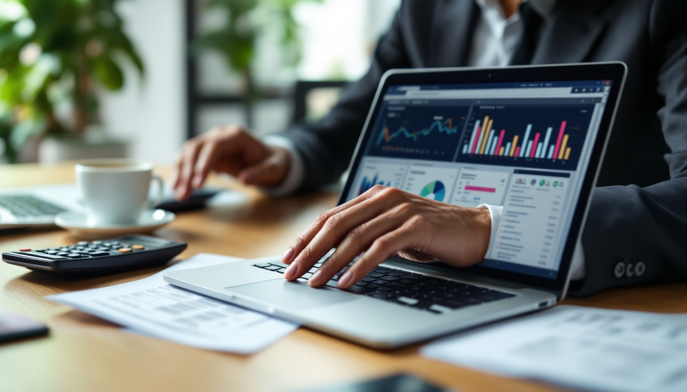Empresário analisando relatórios fiscais com um contador em um escritório moderno 1
