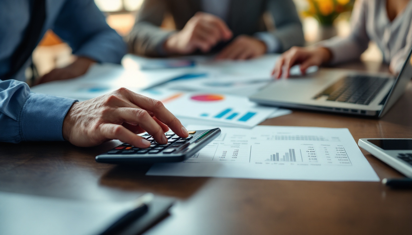 Empresário preocupado revisando planilhas de obrigações trabalhistas. 1